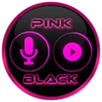 flat black and pink icon pack android application logo